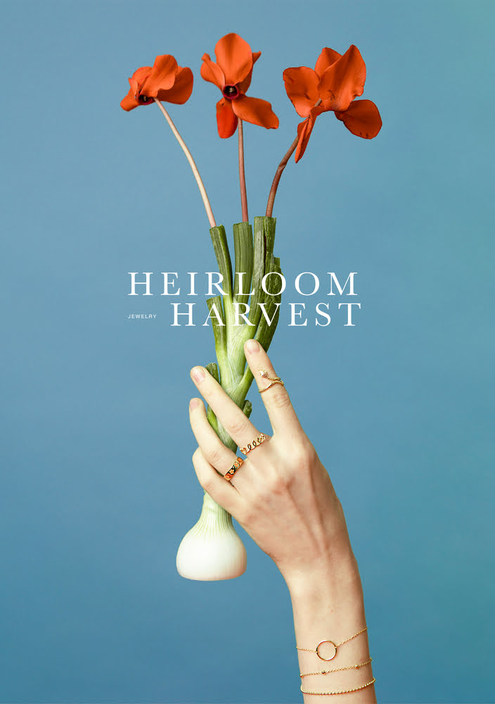 heirloom harvest hand with red flowers